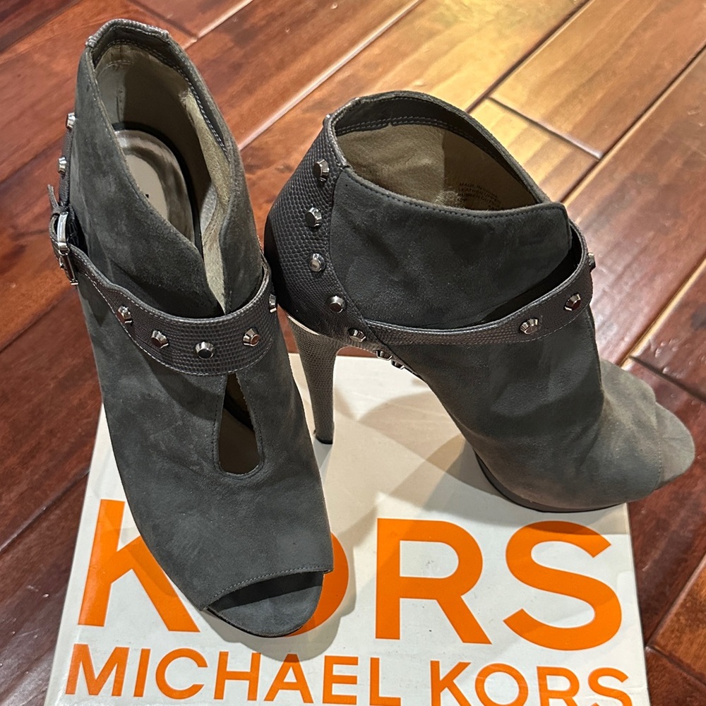 Michael Kors Charcoal Studded Heeled Boots